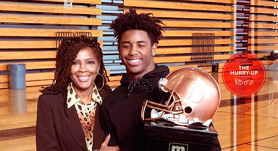 Donovan Peoples-Jones accepting MLive.com's Player of the Year award