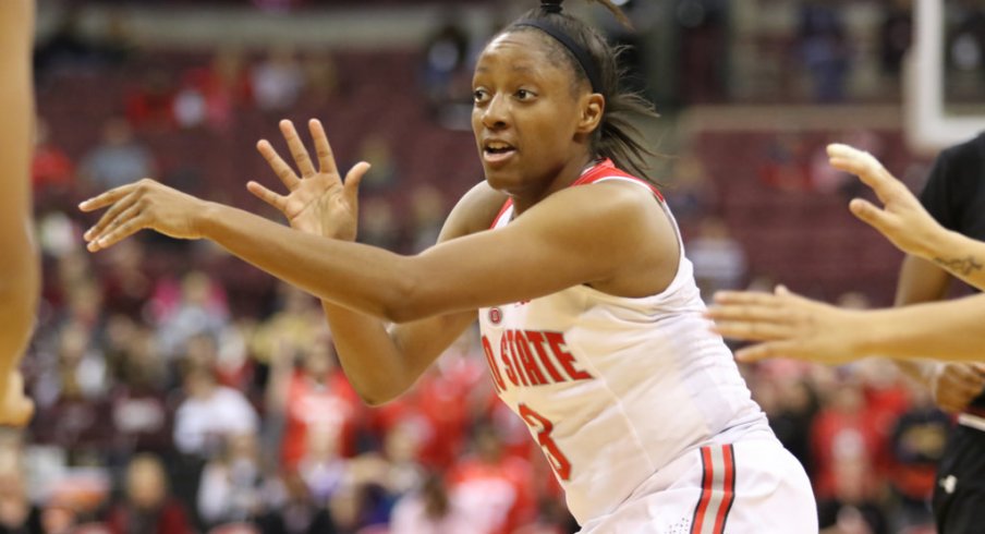 Kelsey Mitchell led all scorers as Ohio State routed Winthrop.