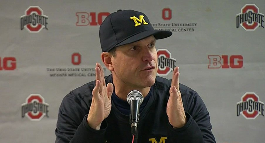 Jim Harbaugh in perfect whining form.