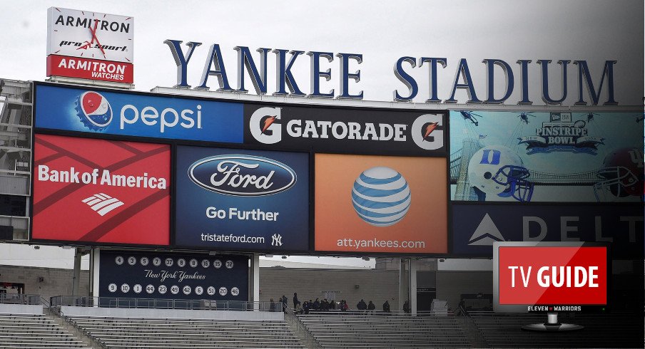 Dec 26, 2015; Bronx, NY, USA; General view of the video board prior to the start of the 2015 New Era Pinstripe Bowl between the Indiana Hoosiers and the Duke Blue Devils at Yankee Stadium. Mandatory Credit: Rich Barnes-USA TODAY Sports