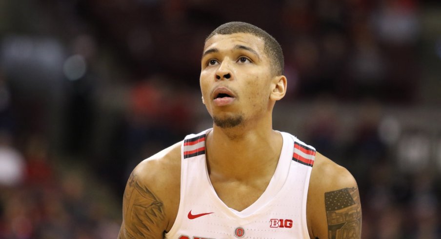 Ohio State forward Marc Loving shoots a free throw earlier this season. 