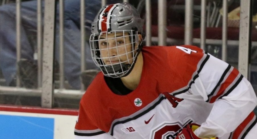 Ohio State defenseman Drew Brevig and the Buckeyes are looking for another win. 