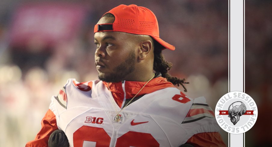 Ohio State's Tracy Sprinkle observes the January 17th 2017 Skull Session from the sidelines.