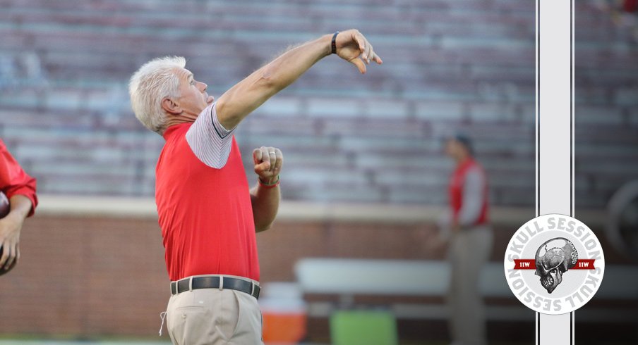 Ohio State's Kerry Coombs throws a bad ball to the January 19th 2017 Skull Session.