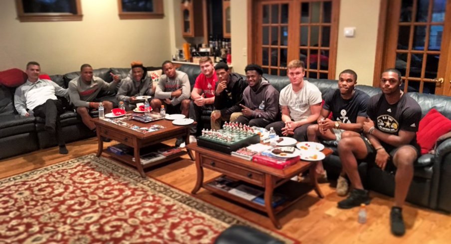 Urban Meyer and the Select '17 at the Meyer compound.