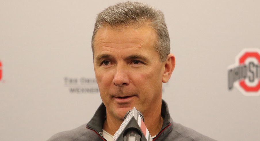 Ohio State coach Urban Meyer addresses the media. 