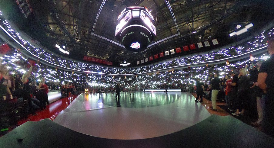 The Schottenstein Center was lit up for Kyle Snyder's match on Friday night.