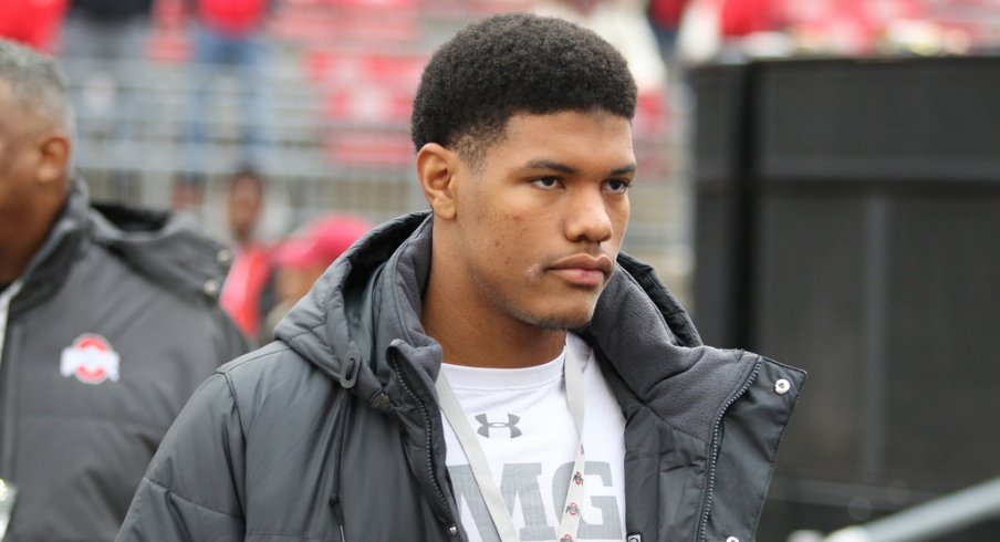 2017 Ohio State signee Isaiah Pryor on a recruiting visit last season.