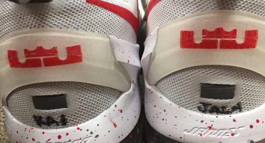 Joey Lane's shoes for Ohio State's game Saturday. 