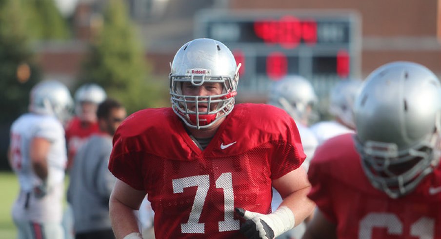 Ohio State OL Kyle Trout still practicing.