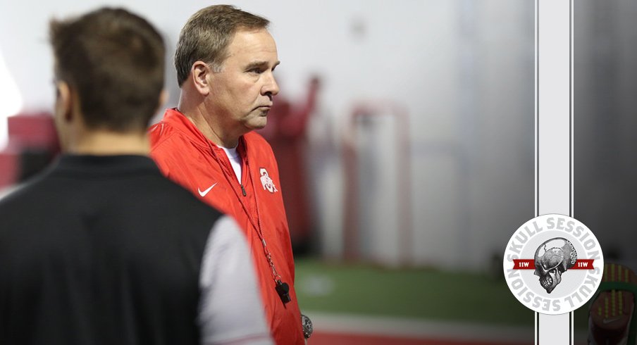 Ohio State offensive coordinator Kevin Wilson watches over the Ides of March 15th 2017 Skull Session