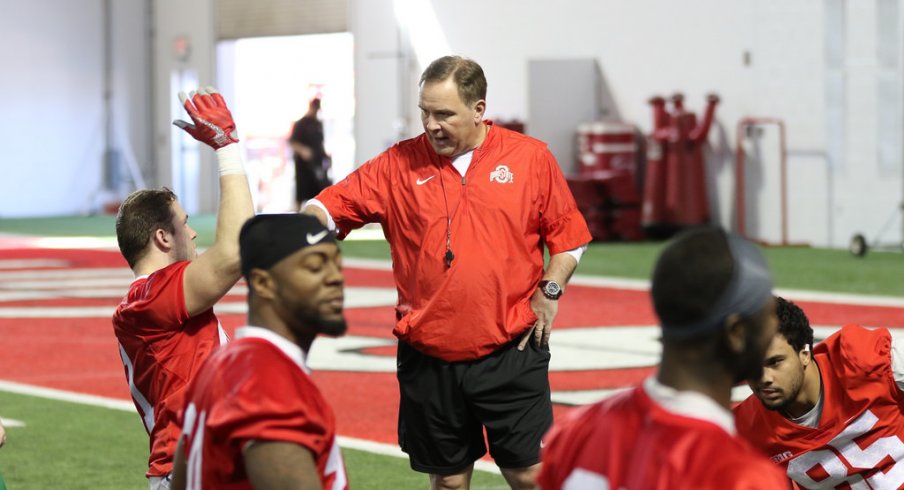 New Ohio State offensive coordinator Kevin Wilson during spring practice. 