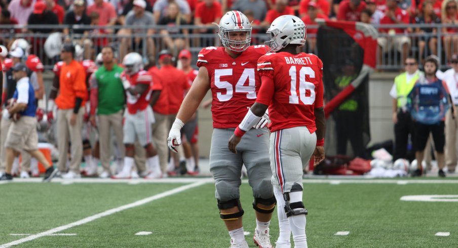 Ohio State's fifth-year seniors lead the team's charge back to spring practice after a week off for spring break.