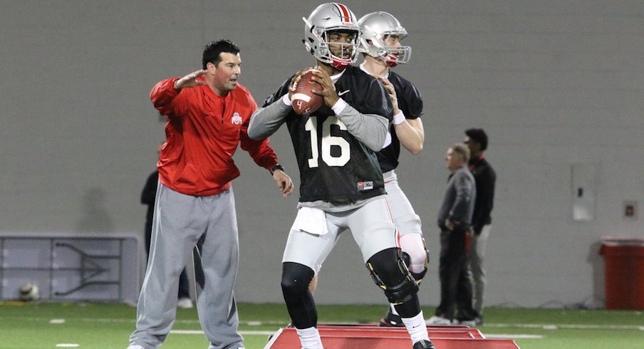 Ohio State quarterback J.T. Barrett and new quarterbacks coach Ryan Day work the clean slate each other is presented with to fix the passing game.