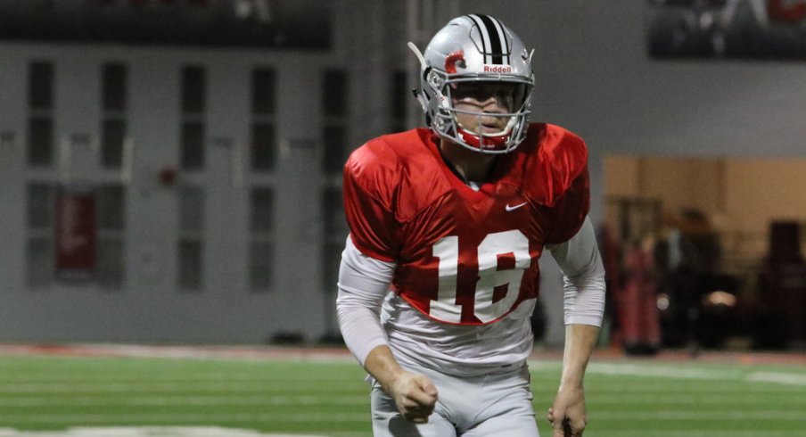 Ohio State early enrollee Tate Martell during Tuesday's practice. 