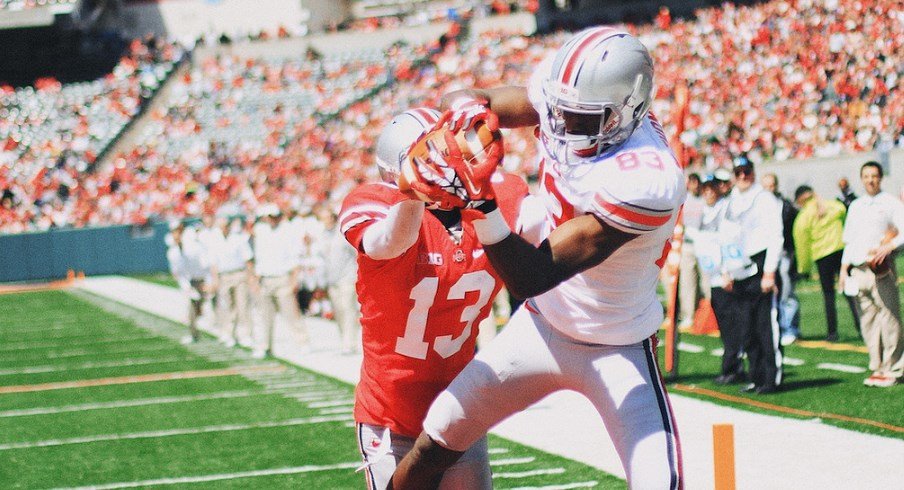 Michael Thomas catches a touchdown in the 2013 Ohio State spring game.