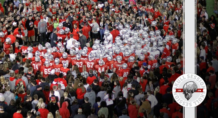 Urban Meyer appreciates Ohio State students for the April 8 2017 Skull Session