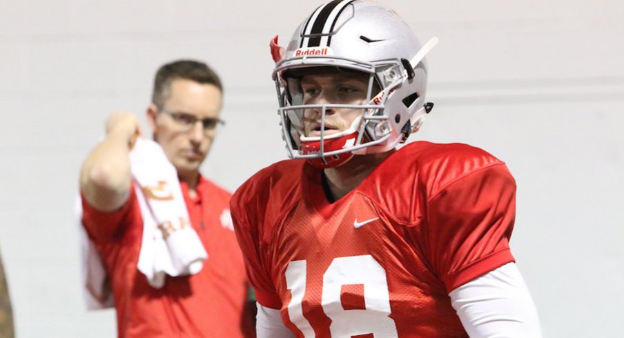 Tate Martell at an Ohio State practice.