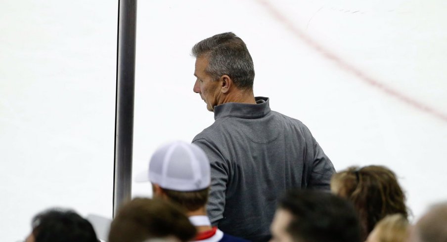 Urban Meyer on the glass for the CBJ Game