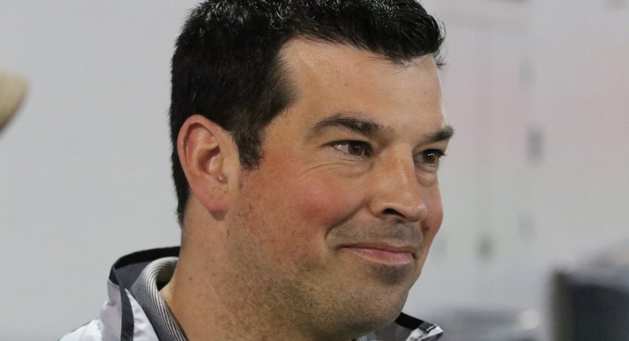 Ohio State quarterbacks coach Ryan Day meets the media.