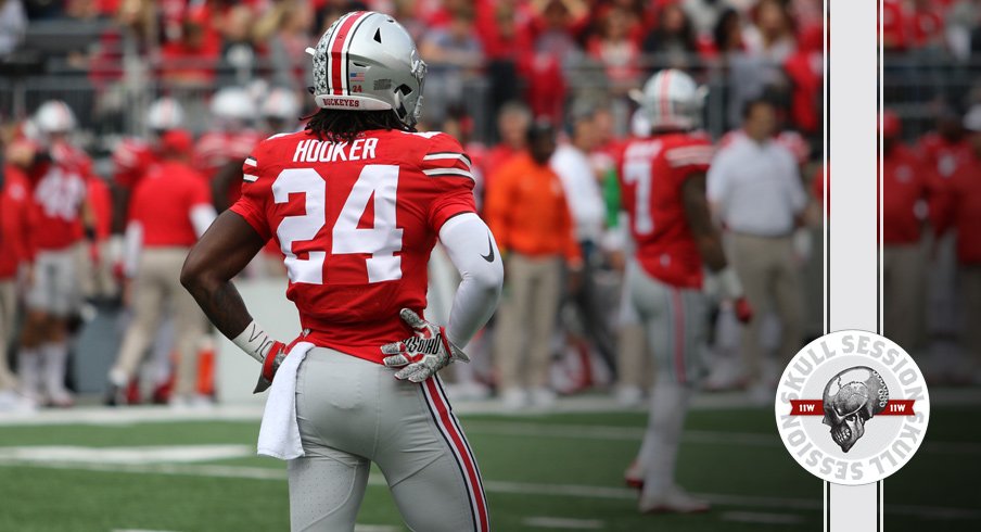 Malik Hooker observes the April 26th 2017 Skull Session