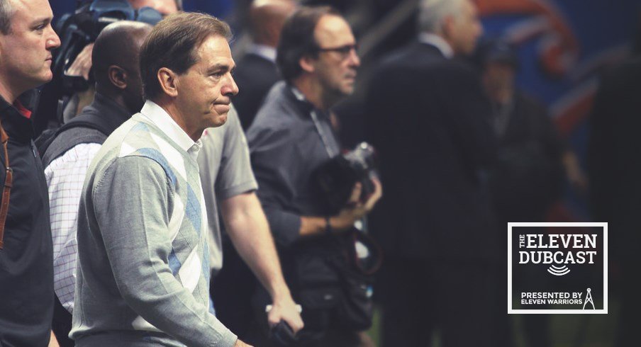 Alabama head coach Nick Saban after losing the 2014 Sugar Bowl