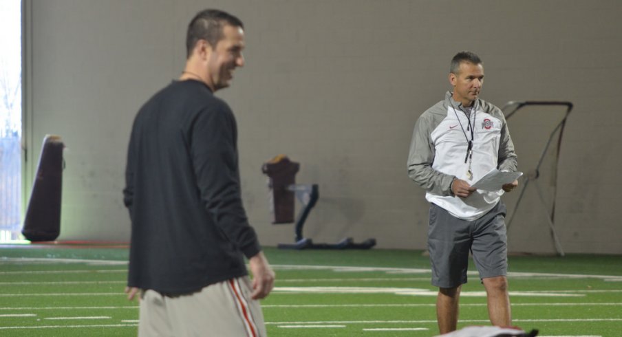 Luke Fickell and Urban Meyer at Ohio State.