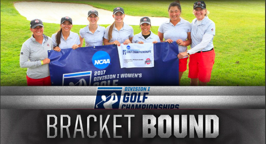 The women's golf team clinches a spot in the final eight on Tuesday.