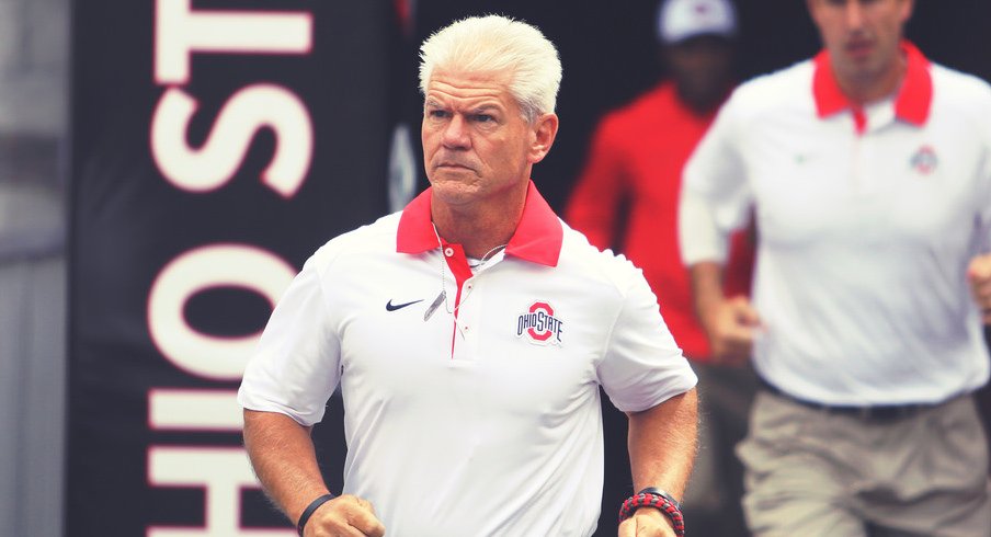 Ohio State cornerbacks coach Kerry Coombs takes the field. 