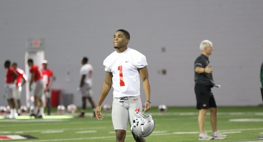 Jeffrey Okudah during a spring practice