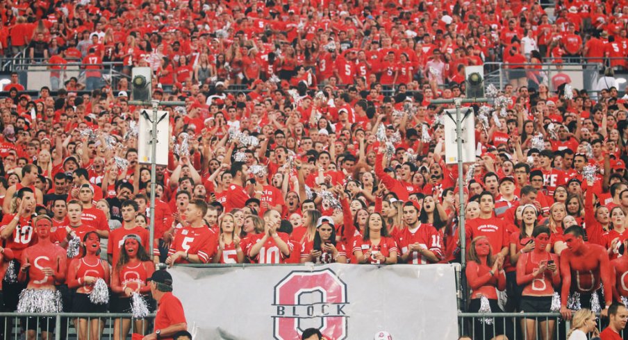 Block "O" is the official student section of the Ohio State University.
