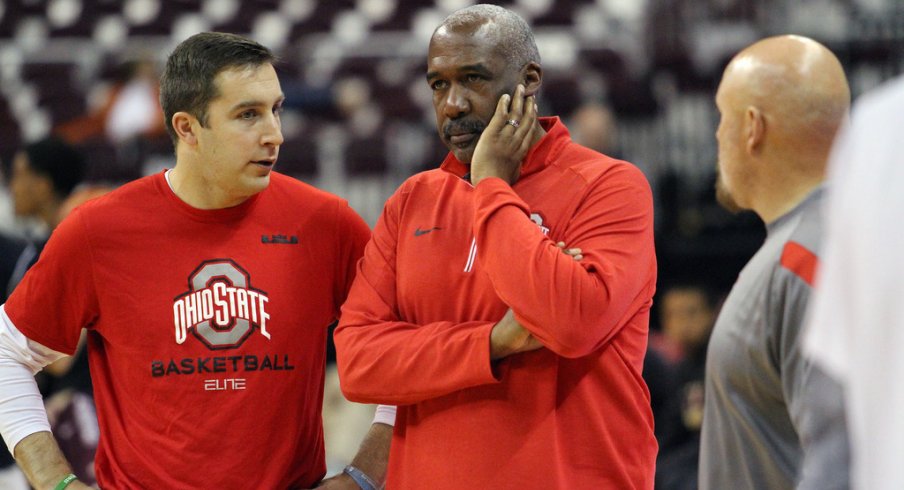 Ohio State assistant coach Greg Paulus and athletic director Gene Smith. 