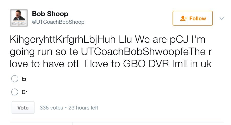Tennessee defensive coordinator Bob Shoop is bad at Twitter