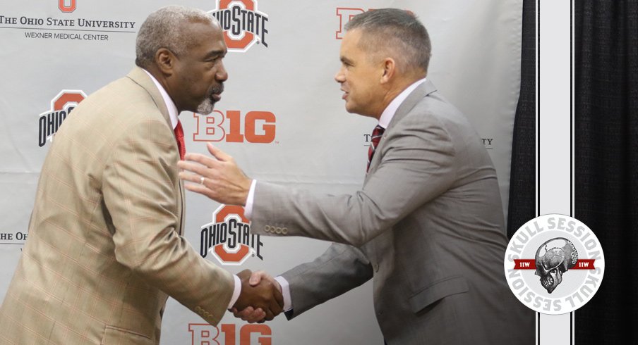 Gene Smith and Chris Holtmann shake on the June 14th 2017 Skull Session