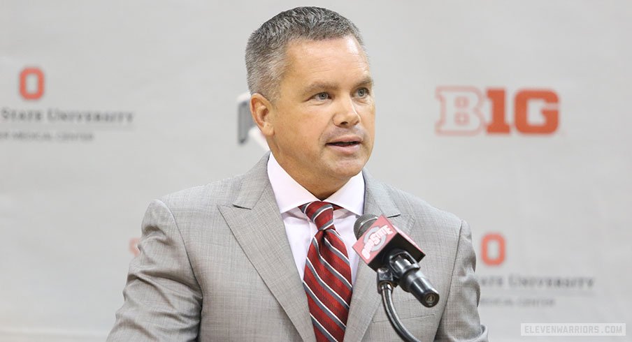Ohio State coach Chris Holtmann addresses the media during his introductory press conference. 