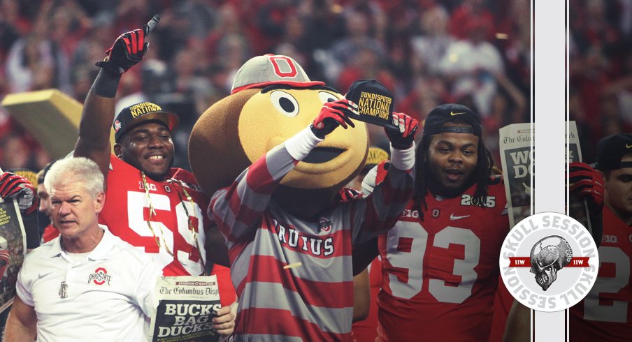 Brutus and Kerry Coombs celebrate the 2014 championship for the June 19 2017 Skull Session
