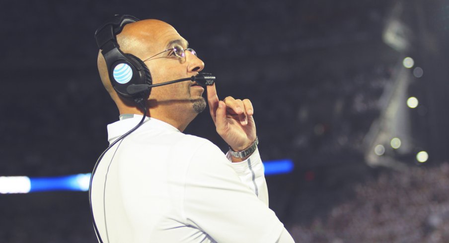 Penn State coach James Franklin on the sidelines at Beaver Stadium. 