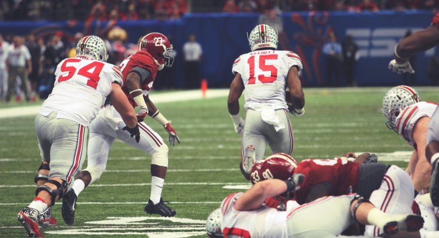 Zeke Elliott's 85 Yards Through the Heart of the South served as the exclamation point in Ohio State's comeback win over Alabama in the 2015 Sugar Bowl.