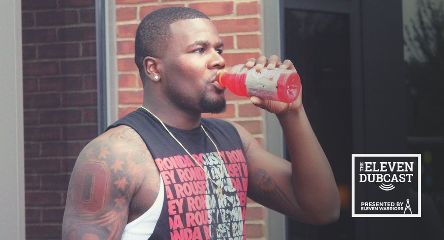 Cardale Jones cooling off in the summer heat