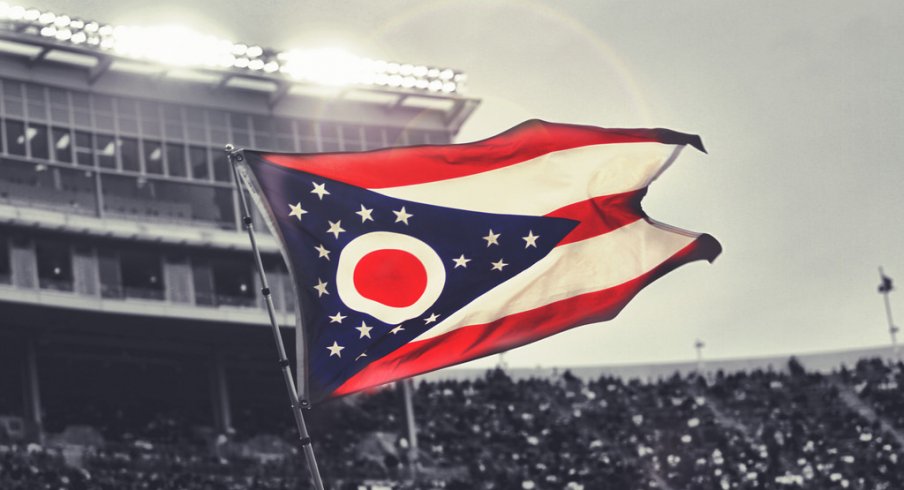 The Ohio state flag flown during the Western Michigan game in 2015.