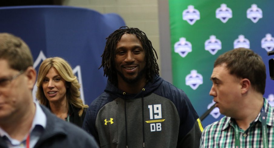 Malik Hooker at an NFL combine event