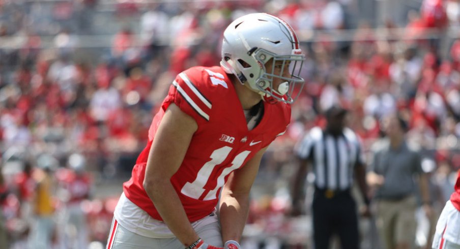 Austin Mack is currently one of Ohio State's six starting receivers.