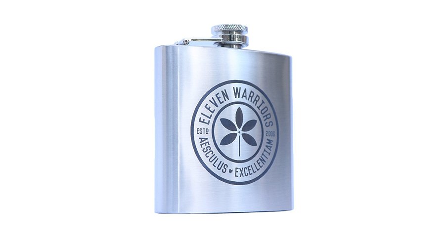 The stainless steel Eleven Warriors flask