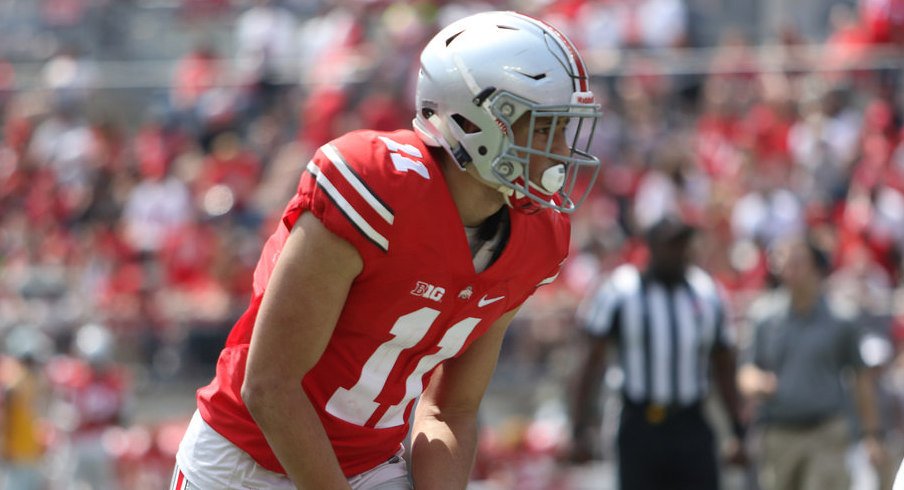 Austin Mack is among the wide receivers competing for a starting spot.