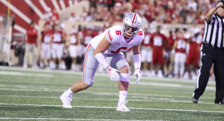 Sam Hubbard lines up as one of the outside defensive ends in Ohio State's new five-lineman package.