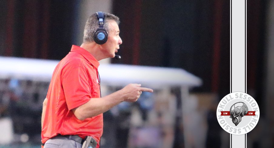 Urban Meyer points to the September 10 2017 Skull Session