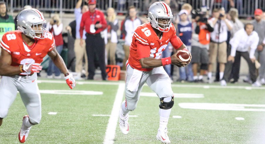 J.T. Barrett ran more than Ohio State's running backs on Saturday night.