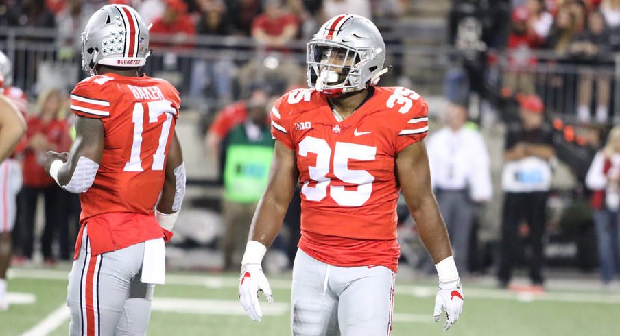 Jerome Baker (17) and Chris Worley (35) were on the field for every Ohio State defensive snap on Saturday.