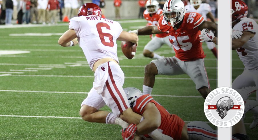 Nick Bosa sacks Baker Mayfield for the September 13 2017 Skull Session.