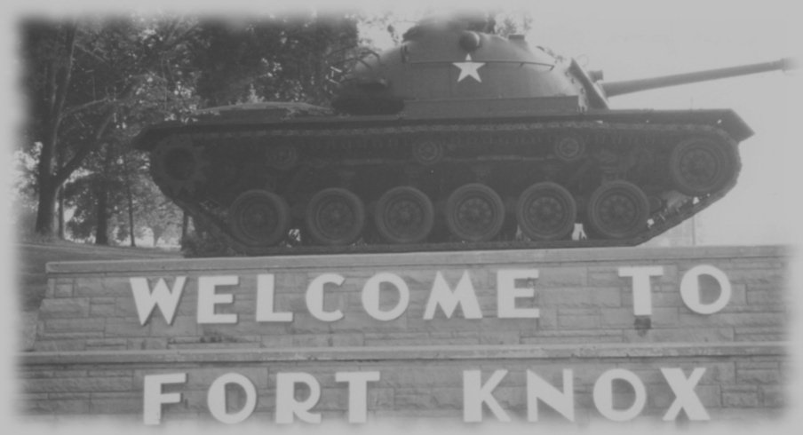 A tank greets you at Fort Knox